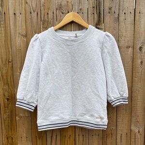 Barbour Gray Sweatshirt with Striped Trim